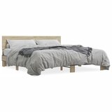 Furnova Posteljni okvir sonoma hrast 200x200 cm inž. les in kovina, (21934081) | Shoptok.si