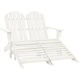 Maison Chic Vrtni Stoli - Stol za vrt Adirondack za 2 osebi z naslonom za noge bel JS626, (21878535) | Shoptok.si