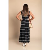 Fenzy Maxi Obleka S Potiskom Črt, Črna | Shoptok.si