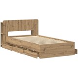  Krevetna konstrukcija s pohranom i uzglavljem Hrast artisan | shoptok.hr