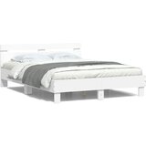 vidaXL Okvir kreveta s uzglavljem i LED svjetlima bijeli 140 x 190 cm Cijene