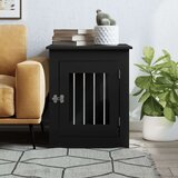 vidaXL Boks za psa črn 55x75x65 cm inženirski les | Shoptok.si