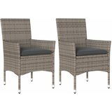  The Living Store Vrtni stoli z blazinami 2 kosa siv poli ratan - Vrtni Stol, (21468058) | Shoptok.si