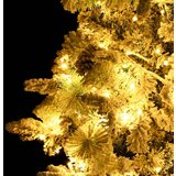 vidaXL Novoletna jelka s snegom, LED lučkami in storži 225 cm PVC PE | Shoptok.si