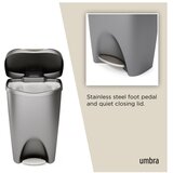 Umbra Siv plastičen koš za smeti s pedalom 50 l Brim – | Shoptok.si