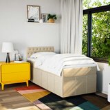  Okvir kreveta s oprugama i madrac krem 80x200 cm od tkanine | shoptok.hr