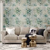  Foto tapeta - Mint tones - green leaf bouquets on a retro patterned background 500x350 | shoptok.hr