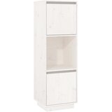 Maison Chic Visoka omara - Komoda - Predalnik bela 38x35x117 cm trdna borovina, (21720553) | Shoptok.si
