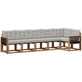 vidaXL Zunanja garnitura za sedenje 6 pcs Naravna in svetlo siva, (5000282148) | Shoptok.si