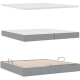  LED krevet za pohranu s madracem Svjetlosiva 200 x 200 cm | Shoptok.si