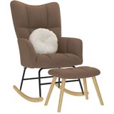  Stolica za ljuljanje od tkanine s tabureom smeđa | shoptok.hr