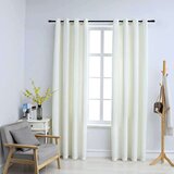 vidaXL Zatemnitvene zavese z obročki 2 kosa žamet krem 140x225 cm, (20597224) | Shoptok.si