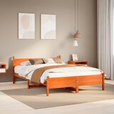vidaXL Posteljni okvir brez vzmetnice voščeno rjav 160x200 cm borovina | Shoptok.si
