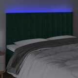  LED uzglavlje tamnozeleno 200x5x118/128 cm baršunasto | shoptok.hr