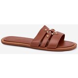 Boto Flat Ladies Sandals With Golden Detail Camel Noroti | ePonuda.com