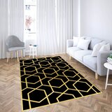 Conceptum Hypnose Tepih CG_66, Pravougaoni, 100 x 140 cm, Crno-zlatne boje | Eponuda.ba