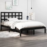  Okvir za krevet od masivnog drva crni 140 x 190 cm | shoptok.hr