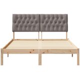 vidaXL Krevetni okvir s tapiciranim uzglavljem Smeđa 160 x 200 cm | shoptok.hr