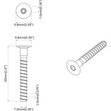  Potvrđivački vijci 12 pcs Srebrno Ø7 x 50 mm Metal | Eponuda.com