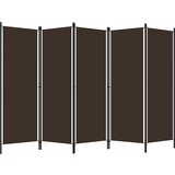 Maison Chic Paravan - Sobne pregrade 5-delni rjav 250x180 cm, (22112006) | Shoptok.si