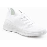 Ombre Men's ankle sneakers in combined materials - white and beige | Shoptok.si