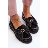 Laura Messi Women's Patent Loafers With Bow 2786 Black | Shoptok.si