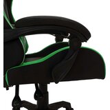 vidaXL racing stol z RGB LED lučkami zeleno in črno umetno usnje | Shoptok.si