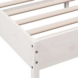 vidaXL Posteljni okvir z vzglavjem bel 140x190 cm trdna borovina | Shoptok.si