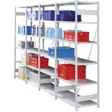 eurokraft pro Skladiščni sestavljiv regal, RAL 7035, lahka izvedba, višina regala 2500 mm, priključni regal, širina x globina 1000 x 500 mm | Shoptok.si