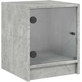  Noćni ormarići staklena vrata 2 kom boja betona 35x37x42 cm | shoptok.hr