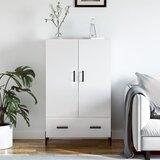 vidaXL Visoka omara visok sijaj bela 69,5x31x115 cm inženirski les Cene