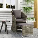 Maison Chic Seti vrtnega pohištva - Vrtna garnitura - Vrtni pohištvo set 2-delna z blazinami poli ratan siva, (21820149) | Shoptok.si