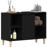 vidaXL Omarica za umivalnik črn hrast 80x33x60 cm inženirski les Cene