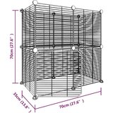  Ograda za hišne ljubljenčke z 12 paneli črna 35x35 cm jeklo, (20802267) | Shoptok.si