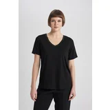 Defacto Regular Fit V-Neck Short Sleeve T-Shirt