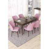 Hanah home Set Trpezarijski sto i 6 stolica Nef, Ružičasto-smeđa | Eponuda.ba