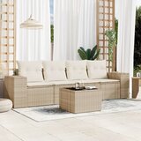  5-dijelni vrtni set sofa s jastucima bež od poliratana | shoptok.hr