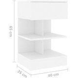  Noćni ormarići 2 kom bijeli 40 x 35 x 65 cm konstruirano drvo | shoptok.hr
