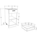 MID.YOU Kuhinjska Spodnja Omarica Esilo, Siva, Bela | Shoptok.si