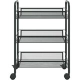 vidaXL Kuhinjska kolica s 3 razine crna 46 x 26 x 64 cm željezna | shoptok.hr
