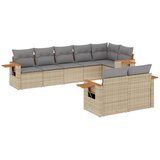 Maison Chic Seti vrtnega pohištva - Vrtna garnitura - Vrtni pohištvo set 8-delna z blazinami bež poli ratan, (21800628) | Shoptok.si