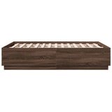  Okvir za krevet s LED svjetlima boja hrasta 140 x 190 cm drveni | shoptok.hr