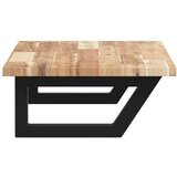  Zidna polica za umivaonik od čelika i masivnog bagremovog drva Smeđa 80 x 40 x 2 cm | shoptok.hr
