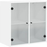 The Living Store Stenska omarica s steklenimi vrati bela 68x37x68,5 cm - Stenska Omarica, (21444122) | Shoptok.si