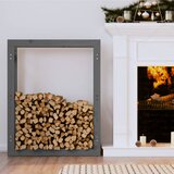 vidaXL Stojalo za drva sivo 80x25x100 cm trdna borovina Cene