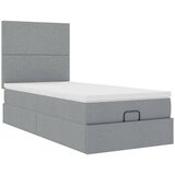 Otomanski krevet s madracem i LED svijetlosiva 80x200cm tkanina | shoptok.hr
