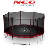Neo-Sport vrtni trampolin 374 cm (12 ft) s vanjskom mrežom i ljestvama, crvena paukova mreža | shoptok.hr