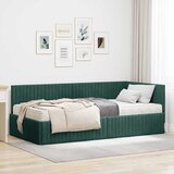  Kutni krevetni okvir s madracem 2 kom. Tamnozelena 90 x 200 cm | Shoptok.si