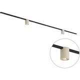 QAZQA Modern railsysteem zwart met 2 beige spots 1-fase - Iconic Rondoo Up Cene