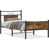 vidaXL Posteljni okvir brez vzmetnice hrast 90x200 cm inženirski les | Shoptok.si